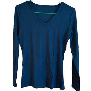 SANDERY Summer Women's Green Scoop Neck Long Sleeve Slim Fitted Casual Shirts, M